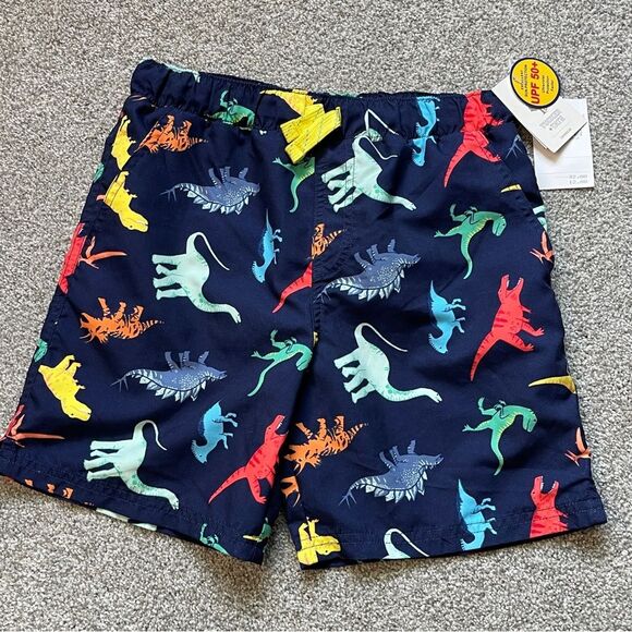 Tucker & Tate Navy Multi Dinosaur Swim Trunks Size 7 - Picture 1 of 7